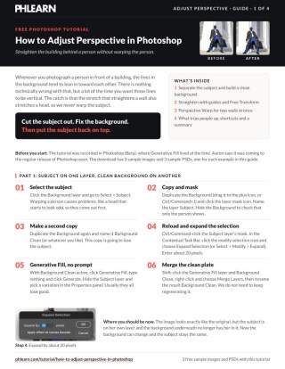 Page 1 of the free How to Adjust Perspective in Photoshop PDF guide