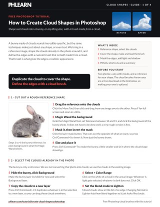 Page 1 of the free How to Create Cloud Shapes in Photoshop PDF guide