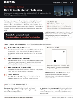 Page 1 of the free How to Create Stars in Photoshop PDF guide