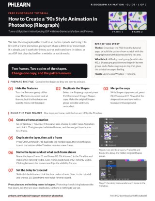Page 1 of the free How to Create a 90s Style Risograph Animation in Photoshop PDF guide