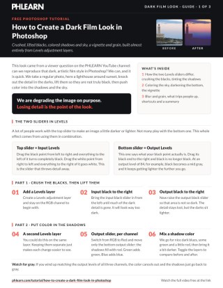 Page 1 of the free How to Create a Dark Film Look in Photoshop PDF guide