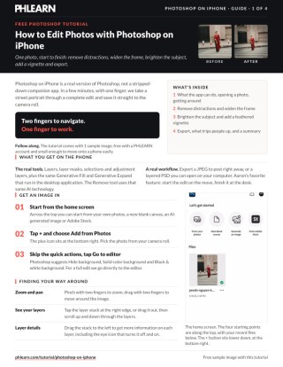 Page 1 of the free How to Edit Photos with Photoshop on iPhone PDF guide