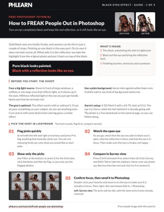 Page 1 of the free How to FREAK People Out in Photoshop PDF guide