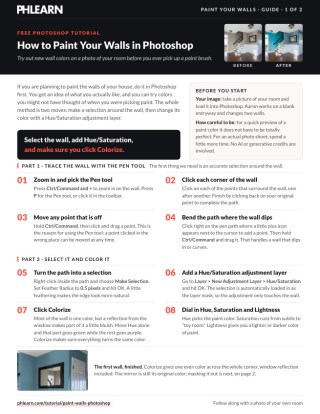 Page 1 of the free How to Paint Your Walls in Photoshop PDF guide
