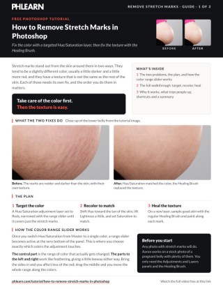 Page 1 of the free How to Remove Stretch Marks in Photoshop PDF guide