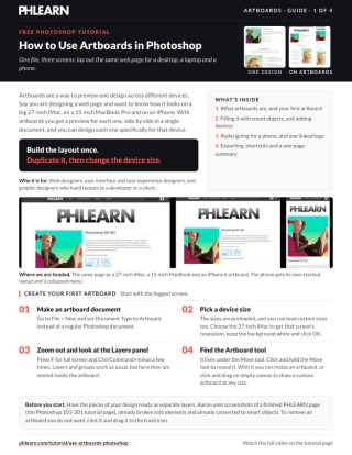 Page 1 of the free How to Use Artboards in Photoshop PDF guide