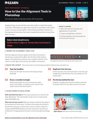 Page 1 of the free How to Use the Alignment Tools in Photoshop PDF guide