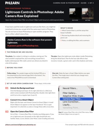 Page 1 of the free Lightroom Controls in Photoshop PDF guide