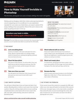 Page 1 of the free Make Yourself Invisible in Photoshop PDF guide