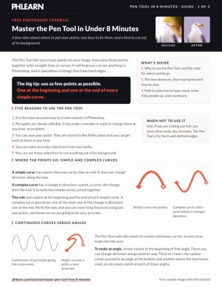 Page 1 of the free Master the Pen Tool in Under 8 Minutes PDF guide