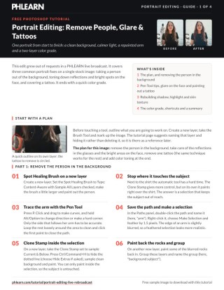 Page 1 of the free Portrait Editing Remove People Glare and Tattoos PDF guide
