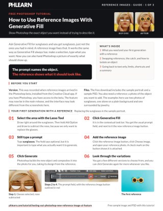 Page 1 of the free Reference Images with Generative Fill PDF guide