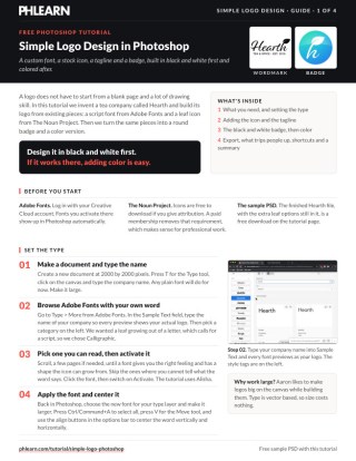Page 1 of the free Simple Logo Design in Photoshop PDF guide