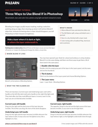 Page 1 of the free Three Ways to Use Blend If in Photoshop PDF guide