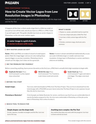 Page 1 of the free Vector Logos from Low Resolution Images PDF guide