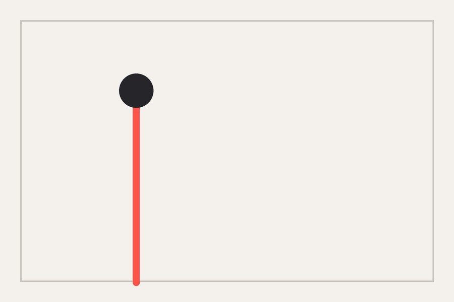Diagram of a straight leading line running from the bottom of the frame up to the subject